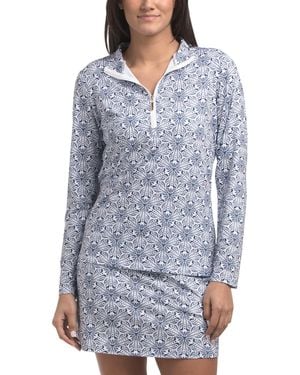 TJ Maxx Upf 50 Golf Long Sleeve Quarter Zip Jacket For Spandex/Polyester - Blue