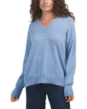 TJ Maxx Cashmere Gemma V-Neck Sweater - Blue