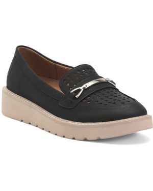 TJ Maxx Wide Elin Perforated Casual Loafers For - Black