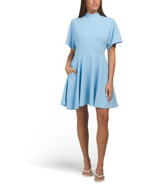 TJ Maxx Autumn Fit And Flare Mini Dress For Spandex/Polyester - Blue
