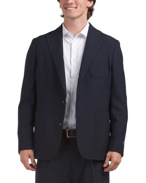 TJ Maxx Merino Wool Button Front Blazer For Cotton/Polyester/Merino Wool - Blue