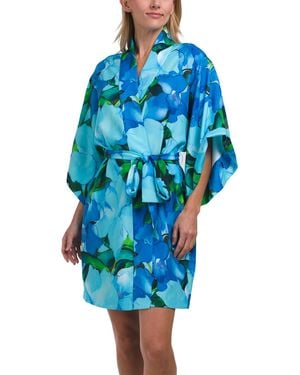 TJ Maxx Isla Wrap Robe For Polyester - Blue