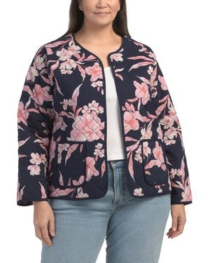 TJ Maxx Plus Reversible Quilted Jacket, Polyester/Rayon - Red