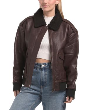TJ Maxx Leather Hudson Jacket For Polyester/Leather - Brown