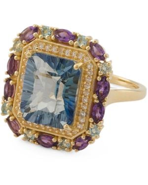 TJ Maxx 18Kt Plated Sterling Mystic Ring, Amethyst - Blue