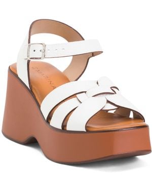 TJ Maxx Leather Wedge Sandals For - Pink