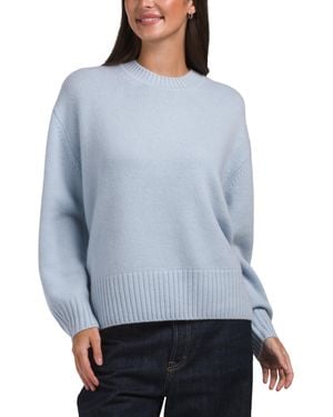 TJ Maxx Cashmere Long Sleeve Relaxed Pull Over Crew Neck Sweater - Blue
