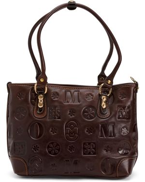 TJ Maxx Leather Tote Logo Embossed, Leather - Brown