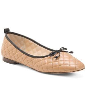 TJ Maxx Leather Anastasia Ballet Flats For - Natural