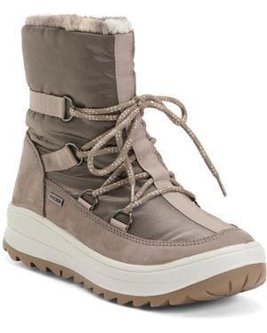 TJ Maxx Waterproof Booties With Warm Lining And Tex Membrane For Leather - Gray