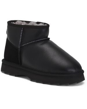 TJ Maxx Leather Sharky Town Booties For - Black