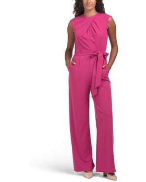 TJ Maxx Pleat Neck Jumpsuit For Polyester - Pink