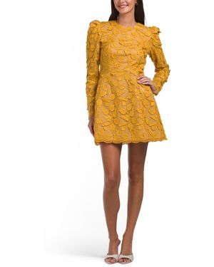 TJ Maxx Long Sleeve Embellished Mini Dress For Nylon/Polyester - Yellow