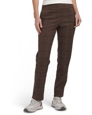 TJ Maxx Plaid Printed Ankle Pants For Polyester/Viscose - Gray