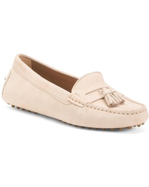 TJ Maxx Suede Leslie Tassel Moccasin Flats For Leather/Suede - Natural