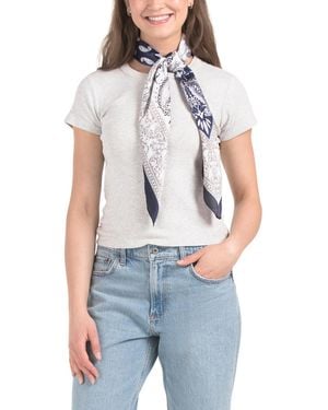 TJ Maxx Printed Square Scarf For Polyester - Blue