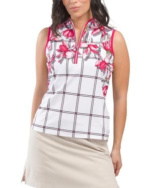 TJ Maxx Upf 50 Quarter Zip Tank Top, Spandex/Polyester - White