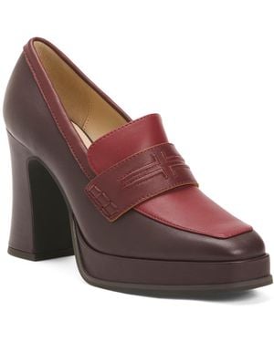 TJ Maxx Leather Westlake Heeled Loafers For - Brown