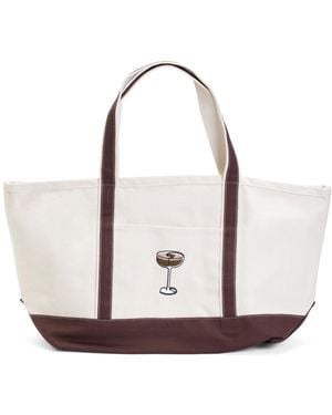 TJ Maxx Canvas Large Martini Tote For - White