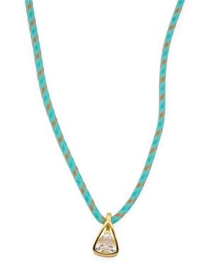 TJ Maxx Crystal Pendant Cord Necklace - Metallic