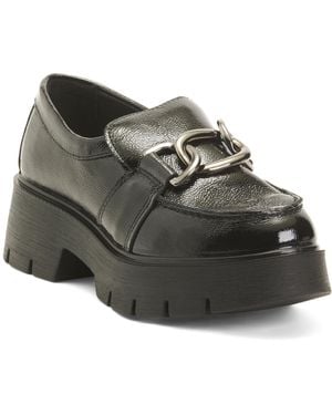 TJ Maxx Patent Leather Chain Detail Loafers For - Gray