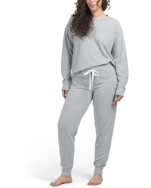 TJ Maxx Waffle Lounge Set For Polyester/Rayon - Gray