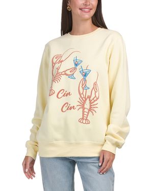 TJ Maxx Cin Cin Lobster Crew Neck Sweatshirt For Cotton/Polyester - Natural