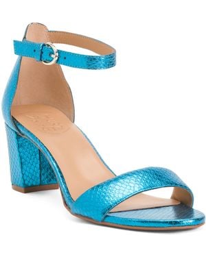 TJ Maxx Leather Vera Heels For - Blue