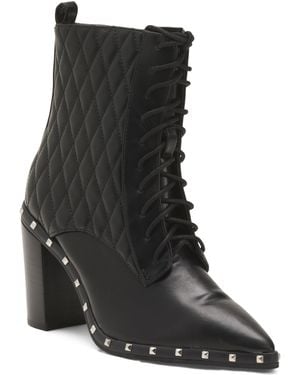 TJ Maxx Diplomat Lace Up Booties For Leather - Black