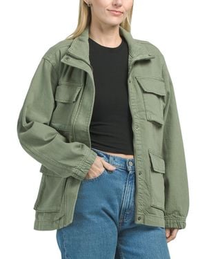 TJ Maxx Denim Utility Jacket, Cotton - Green