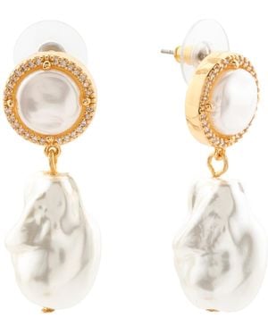TJ Maxx And Faux Baroque Pearl Drop Earrings - White