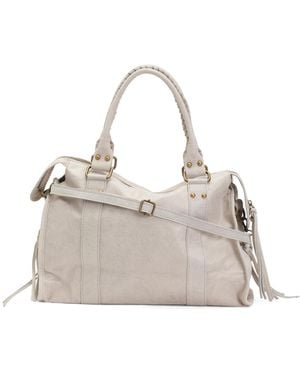 TJ Maxx Leather Large Brushed Satchel, Leather - Natural