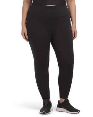 TJ Maxx Plus Luxe Everyday Elastic Free Waistband High Rise Basic Ankle Tights For Spandex/Polyester - Black
