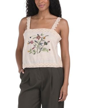 TJ Maxx Embroidered Tank For Cotton - Gray