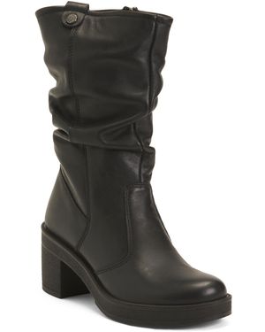 TJ Maxx Leather Heeled Mid Shaft Boots For - Black