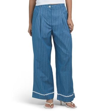 TJ Maxx Double Stripe Pants With Rickrack For Cotton/Polyester - Blue
