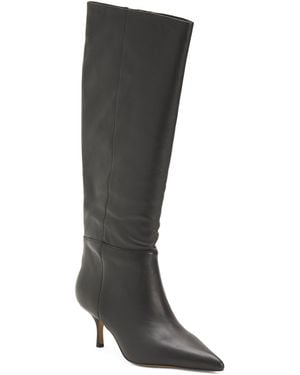 TJ Maxx Suede Tansie Kitten Heel Tall Boots For - Black