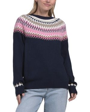 TJ Maxx Fair Isle Pull Over Sweater, Acrylic - Blue