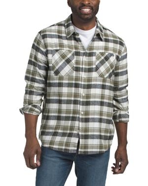 TJ Maxx Flannel Button Up Top For Cotton/Polyester - Gray