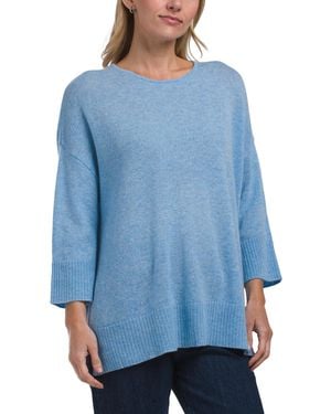 TJ Maxx Cashmere Laid Back Round Neck Sweater - Blue