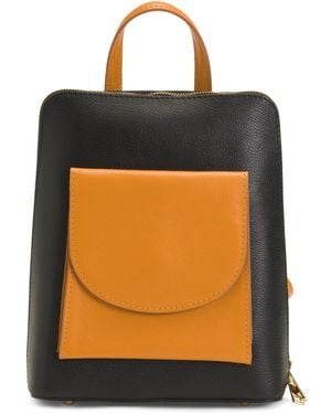 TJ Maxx Leather Front Pocket Backpack For Leather - Black