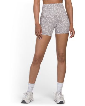 TJ Maxx Animal Printed Maya Biker Shorts, Spandex/Polyester - White