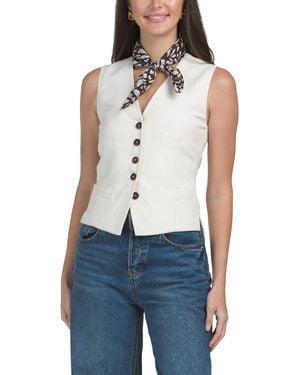 TJ Maxx Linen Blend Vest For Linen/Viscose - Blue