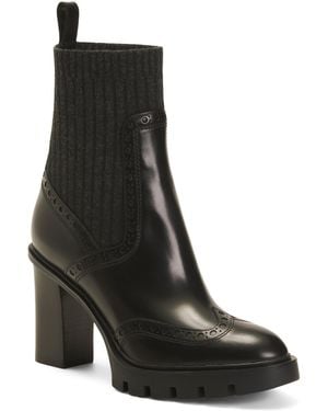 TJ Maxx Leather Heeled Booties For - Black