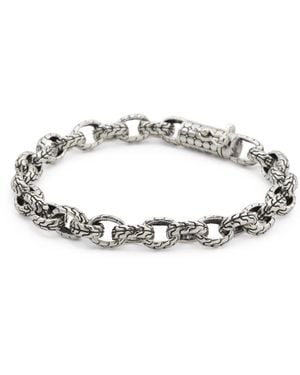 TJ Maxx Sterling Plated Textured Links Bracelet - Metallic