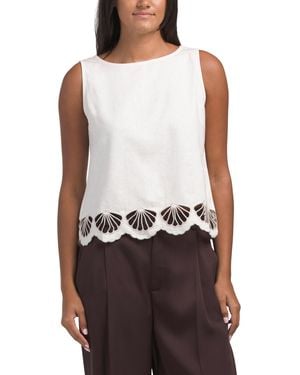 TJ Maxx Linen Blend Shell Top For Linen/Viscose - Natural