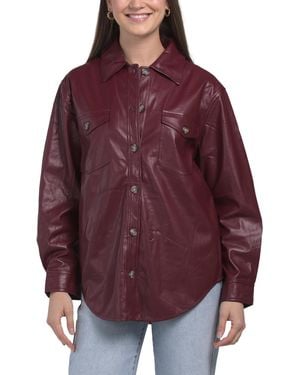 TJ Maxx Eleanor Faux Leather Shacket - Red