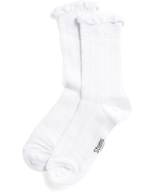 TJ Maxx Misi Knit Crew Socks For Cotton - White