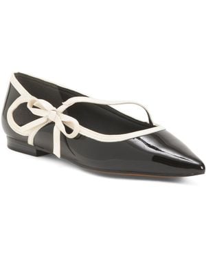 TJ Maxx Patent Leather Nuri Pointed Toe Ballet Flats For - Black