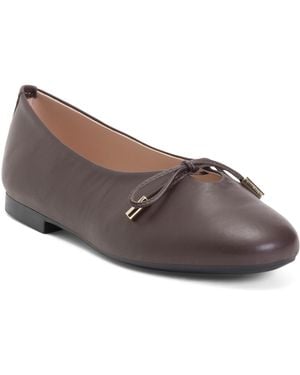 TJ Maxx Leather Ballerina Flats For Leather - Brown